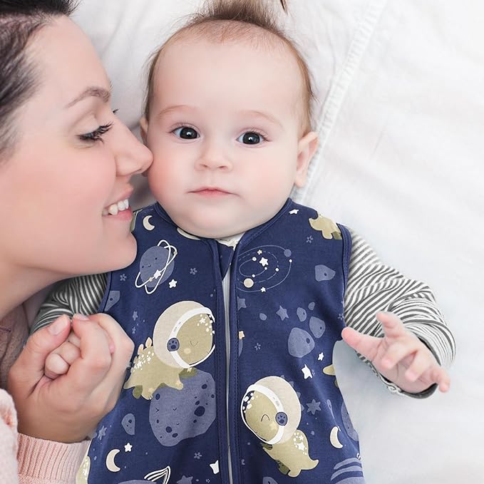 Looxii Baby Sleep Sack 0.5 TOG, 100% Cotton 3 Pack Wearable Blanket Baby Sleep Bag for Newborn Infant, 2-Way Zipper Lightweight Toddler Sleeping Sack 0-6 Months