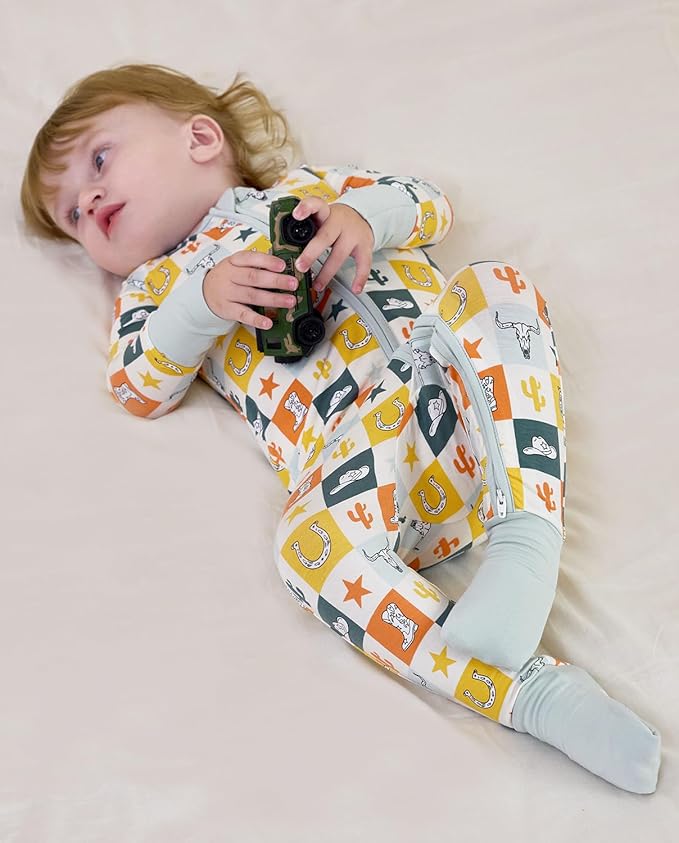 Bamboo Viscose Baby Convertible Footie Pajama, Zipper Pajamas for Baby Boys & Girls, Sleep & Play Footed Pjs