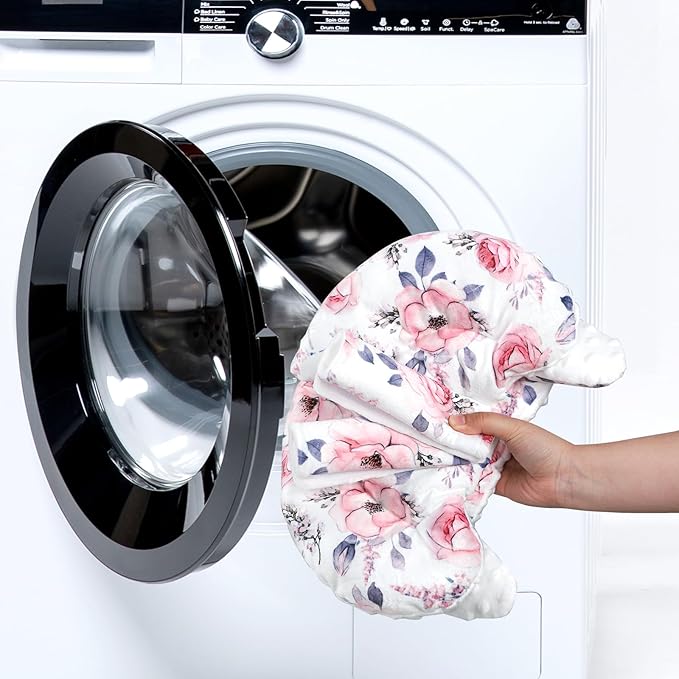 SWESEN Infant Car Seat Insert with 2 Strap Pads, Super Soft Carseat Head and Body Support for Baby Boys and Girls, Reversible Newborn Car Seat Insert Cushion for Strollers, Bouncers, Swing, Floral