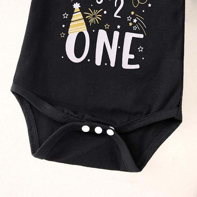 My First New Years Baby Boy Girl Outfit Newborn Long Sleeve Romper Infant Onesie Firework Print Bodysuit Clothes
