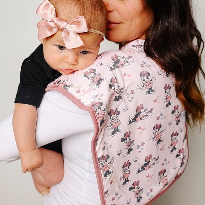 Copper Pearl Baby Burp Cloth Large 21''x10'' Size Premium Absorbent Triple Layer 3-Pack Gift Set Minnie Mouse