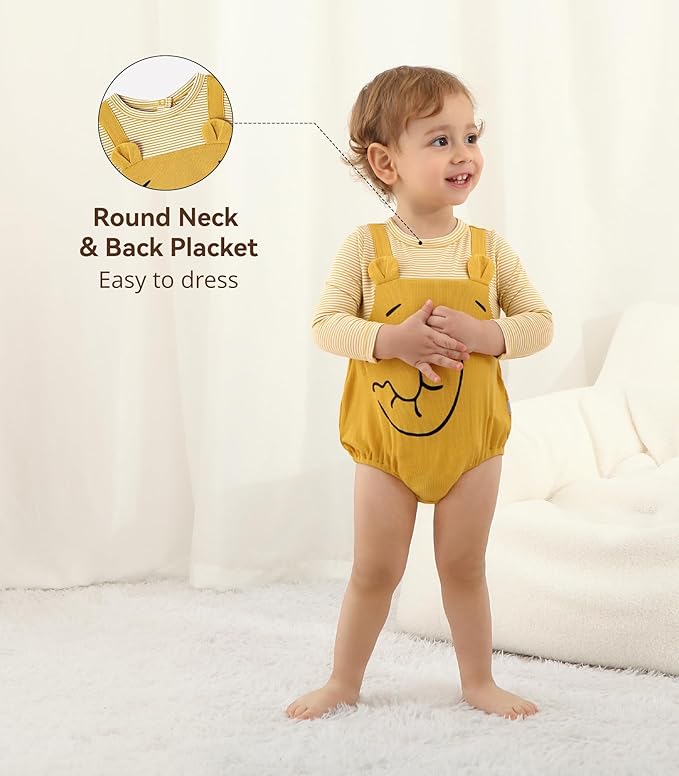 Baby Viscose from Bamboo Bodysuit for Boys Girls Long Sleeve Romper Soft Outfits for Infant One-Piece Cute Clothes
