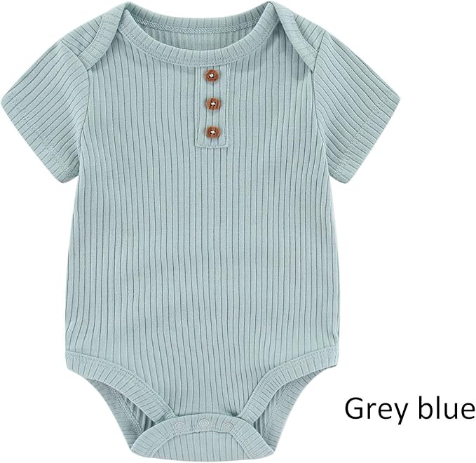 Baby Bodysuit and Pant Set Summer Ribbed Mix Match Infant Boy Girl Clothes Outfits