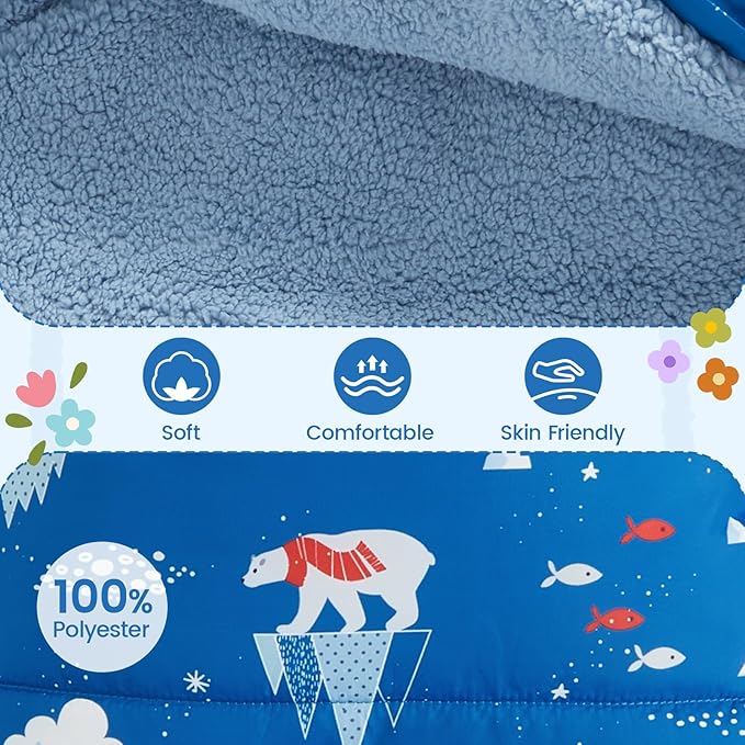 JiAmy Baby Snowsuit Baby Printed Winter Clothes With Flod-Over Girl Boy Hooded Outfits Jumpsuit Coat