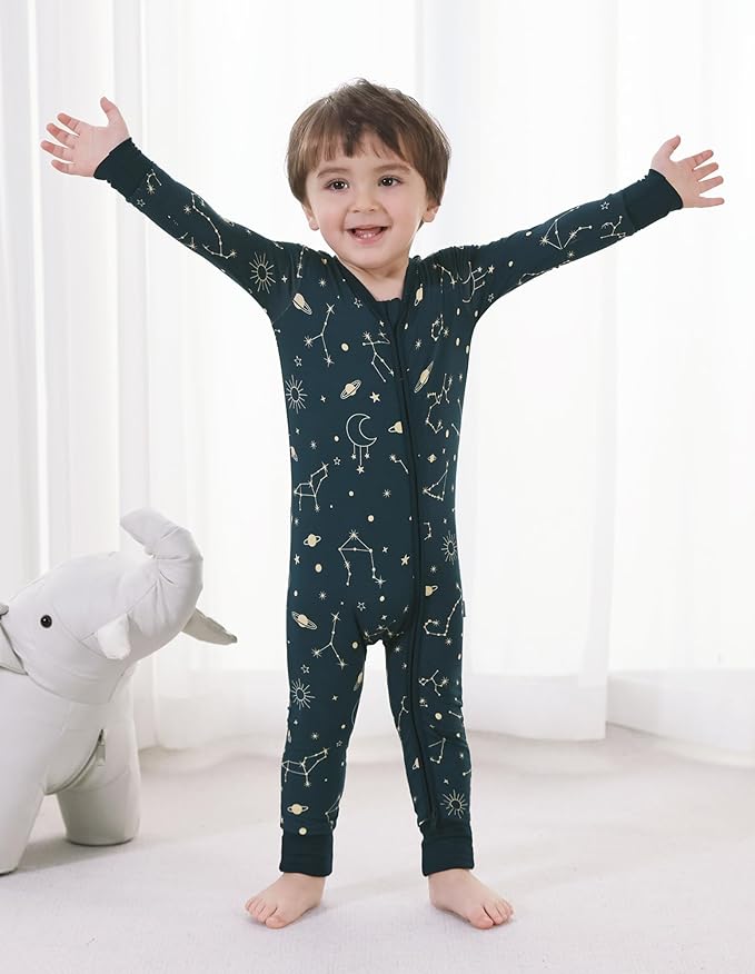 Baby Zippered Rompers Newborn Pajamas Sleepers Long Sleeve Jumpsuits Infant Zipper Romper-Viscose from Bamboo
