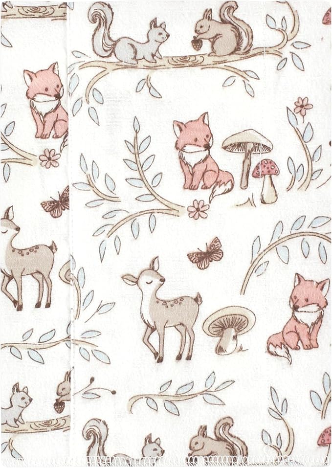 Luvable Friends Hudson Baby Flannel Burp Cloths 7pk, Pink Forest Friends