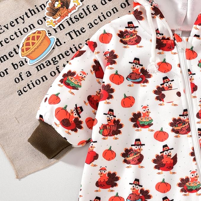 Unutiylo Unisex Baby Boys Girls Long Sleeve Infant Baby Zipper Hooded Jumpsuits Romper Loose Outfit Clothes