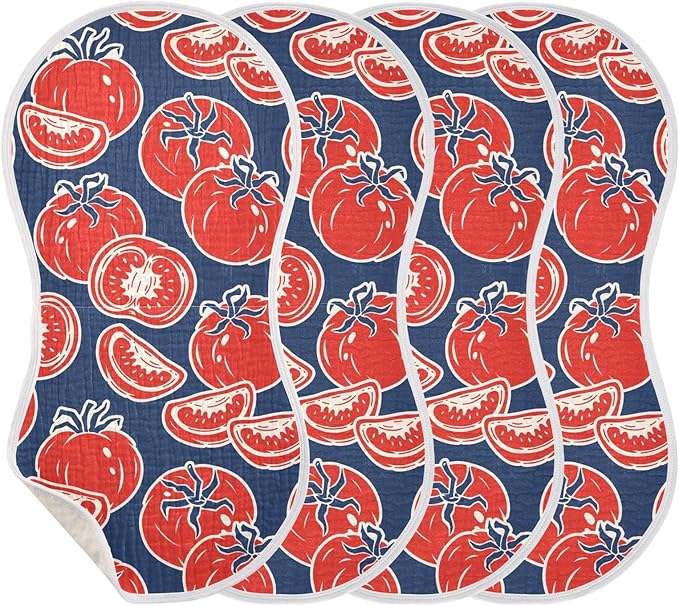 vvfelixl Muslin Burp Cloths Slice Red Tomatoes Baby Washcloths for Baby Girl Boys 2 Pack