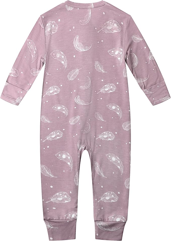 Owlivia Rayon from Bamboo Baby Footless Pajamas, Boys and Girls Zip up Sleep and Play, Long-Sleeve Coveralls