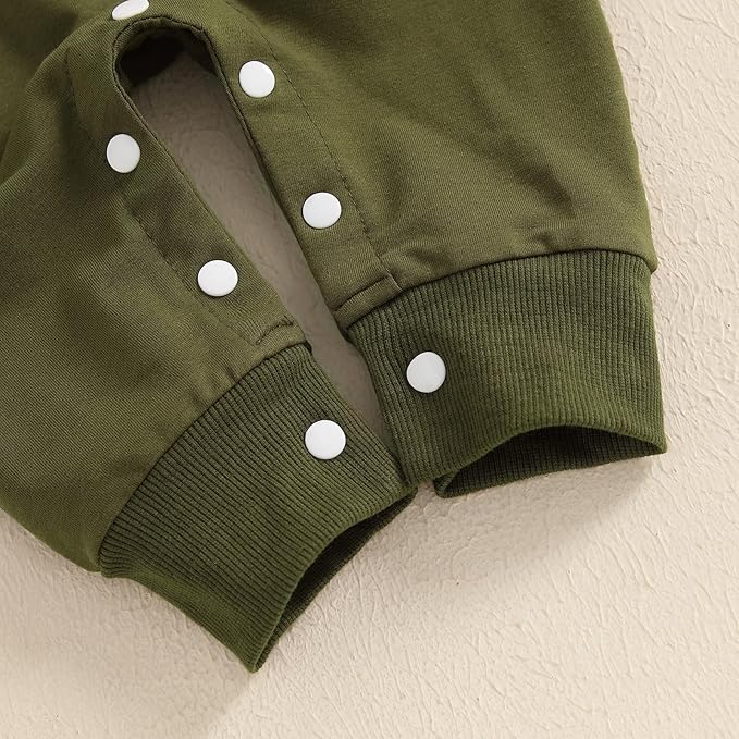 BemeyourBBs Newborn Baby Boy Clothes Color Block Long Sleeve Zipper Hooded Romper with Pocket Fall Winter One Piece Outfits