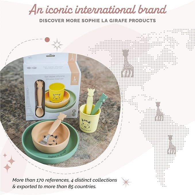 Sophie la girafe Cutlery Set | Easy to Grip | Includes Fork, Knife with Round Tip & Spoon | Ideal for Baby's First Meals