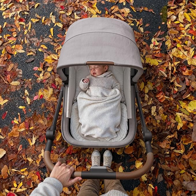 MAMAZING Air Lux Baby Stroller, Strength Carbon Fiber Frame & Only 15.8lbs, Infant Stroller with Bassinet & Cup Holder, One-Hand Compact Folding & Reversible Seat, Soft Insert & Car Seat Adapter