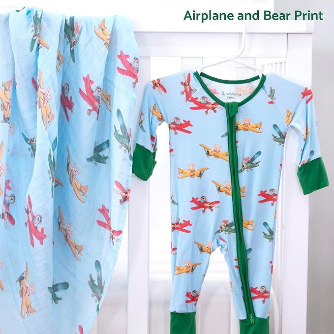 LollyBanks Baby Pajamas, 2-Way Zipper Infant Romper, 95% Viscose Made from Bamboo and 5% Spandex, Baby Sleepers