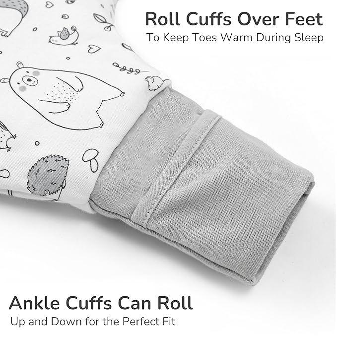 Mama Cheetah Toddler Sleep Sack with Feet 4T - 5T, 2.5 TOG Organic Cotton Baby Sleeping Bag with Legs, Baby Wearable Blankets for Walkers w/ 2-Way Zipper, Baby Sleep Sack for Girls & Boys, XL