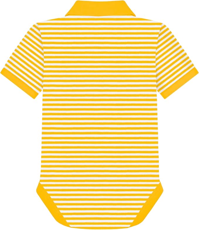 Creative Knitwear College Baby Striped Polo Bodysuit - Team Logo, Multiple Colors, for Boys & Girls (0-12 Months)