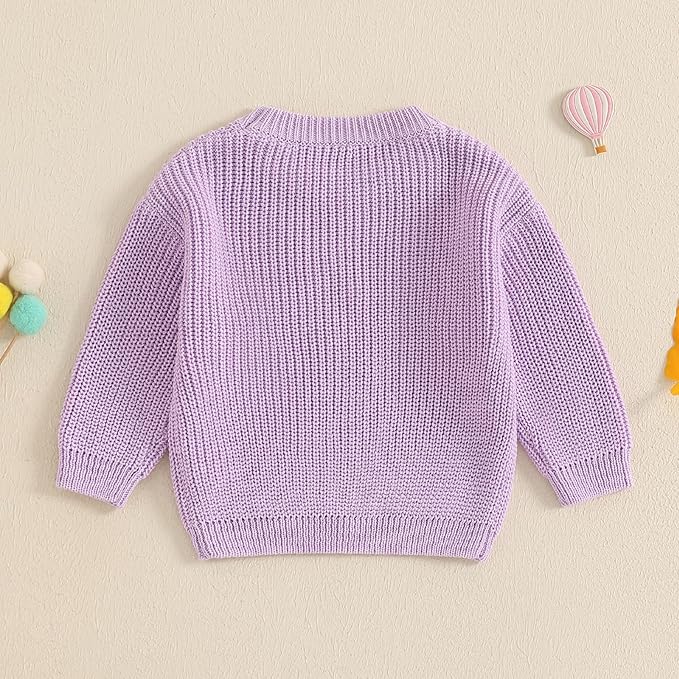 Mommy and Me Sweater Matching Family Outfit Long Sleeve Knit Sweater Pullover Mom and Baby Clothes