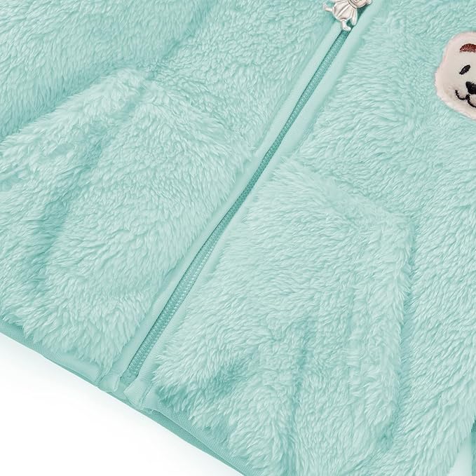 Baby Boys Girls Fleece Jackets Zip Up Hoodies Cute Bear Coats Fall Winter Fuzzy Jacket Newborn Boys Girls Outwear