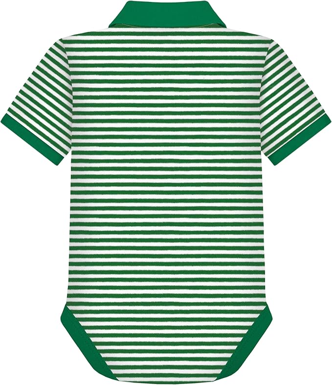 Creative Knitwear College Baby Striped Polo Bodysuit - Team Logo, Multiple Colors, for Boys & Girls (0-12 Months)