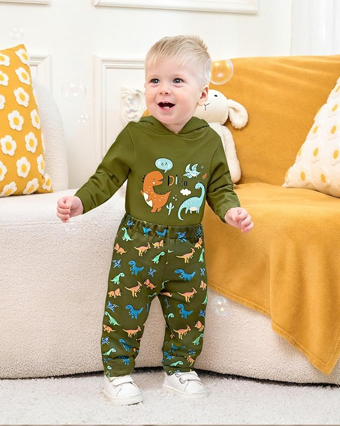 Baby Clothes Boy Newborn Outfits Animal Print Long Sleeve Romper and Pants 2PCS Fall Winter Infant Clothing Set