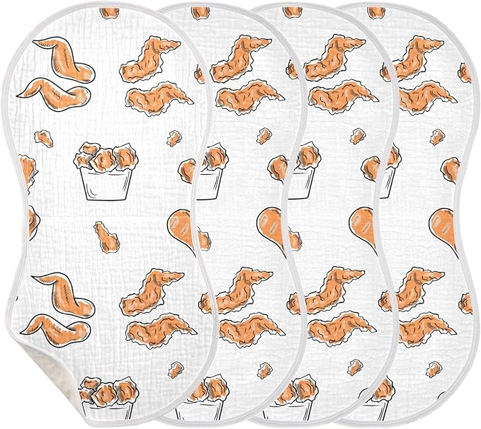 vvfelixl Muslin Burp Cloths Chicken Wings Baby Washcloths for Baby Girl Boys 2 Pack