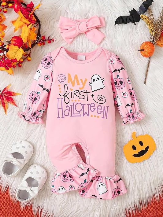 Newborn Baby Girl Clothes Infant Floral Print One-Piece Romper+Jumpsuit+Bodysuit+Hat+Headband