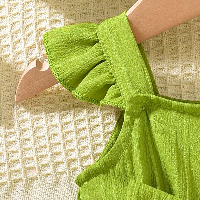 Baby Girl Valentine Romper Dress Outfit Ruffle Sleeveless 3D Floral Lace Bodysuit for Newborn Infant