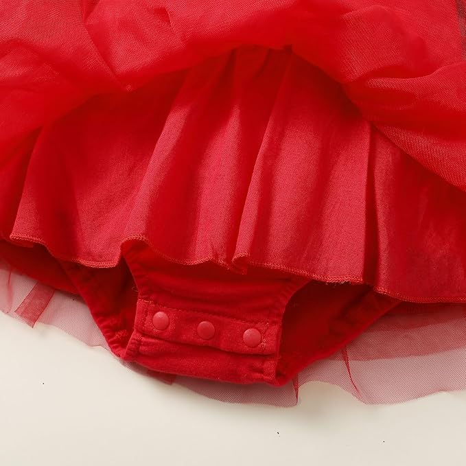 Magic Park 0-18M Infant Bodysuit Tutu Dress Baby Girl Romper Dress Toddler Solid Color Tulle Skirt Baptism Holidays Outfits