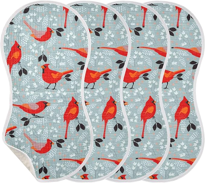 vvfelixl Cardinals Bird Burp Cloths for Baby Boy Girls Baby Washcloths Burp Rags 1 Pack