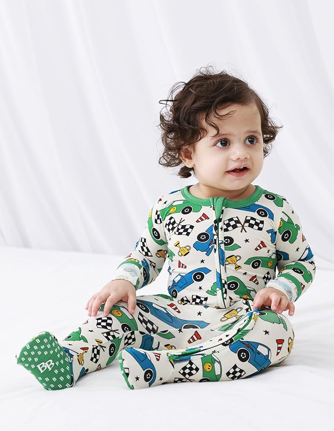 Baby Footie Romper Pajamas Unisex Newborn Infant Pjs Soft Rompers Viscose from Bamboo Sleepwear