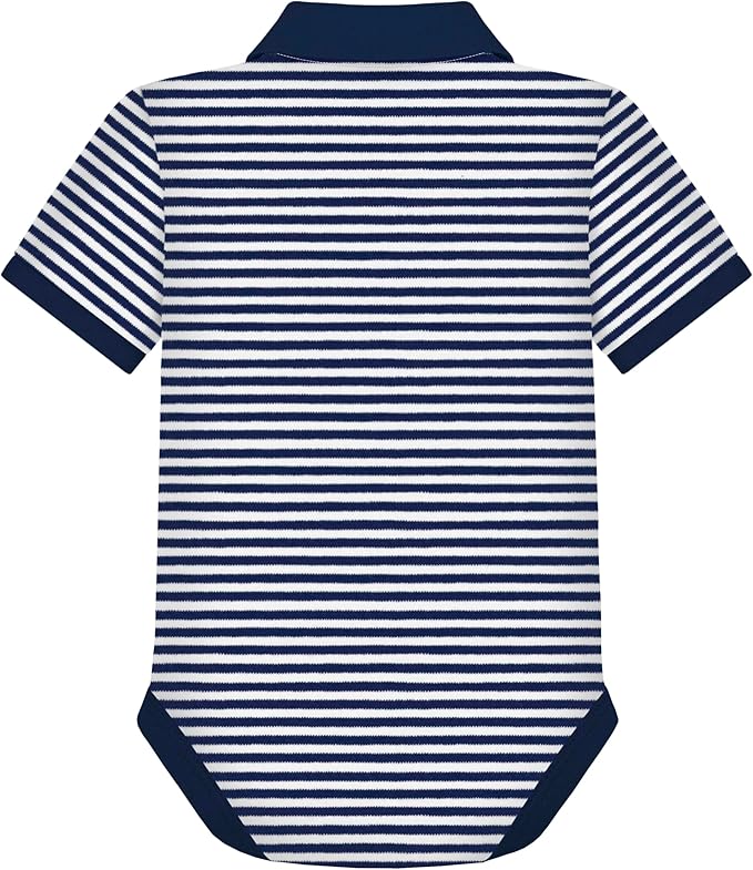 Creative Knitwear College Baby Striped Polo Bodysuit - Team Logo, Multiple Colors, for Boys & Girls (0-12 Months)