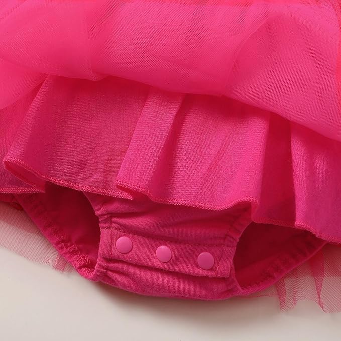Magic Park 0-18M Infant Bodysuit Tutu Dress Baby Girl Romper Dress Toddler Solid Color Tulle Skirt Baptism Holidays Outfits