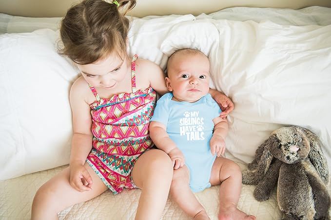 AW Fashions My Siblings Have Tails Baby Bodysuit Funny Cute Newborn Outfit Girl Boy Unisex Romper Clothes