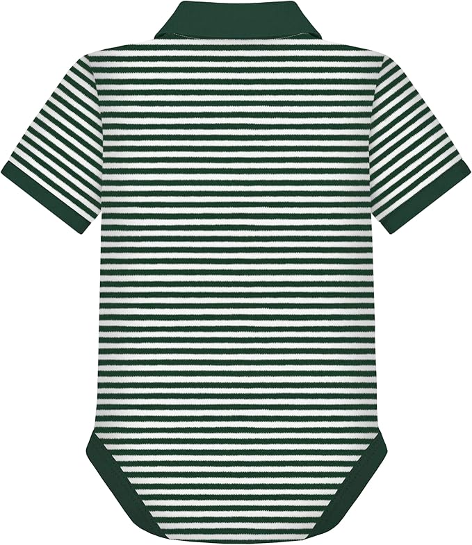 Creative Knitwear College Baby Striped Polo Bodysuit - Team Logo, Multiple Colors, for Boys & Girls (0-12 Months)
