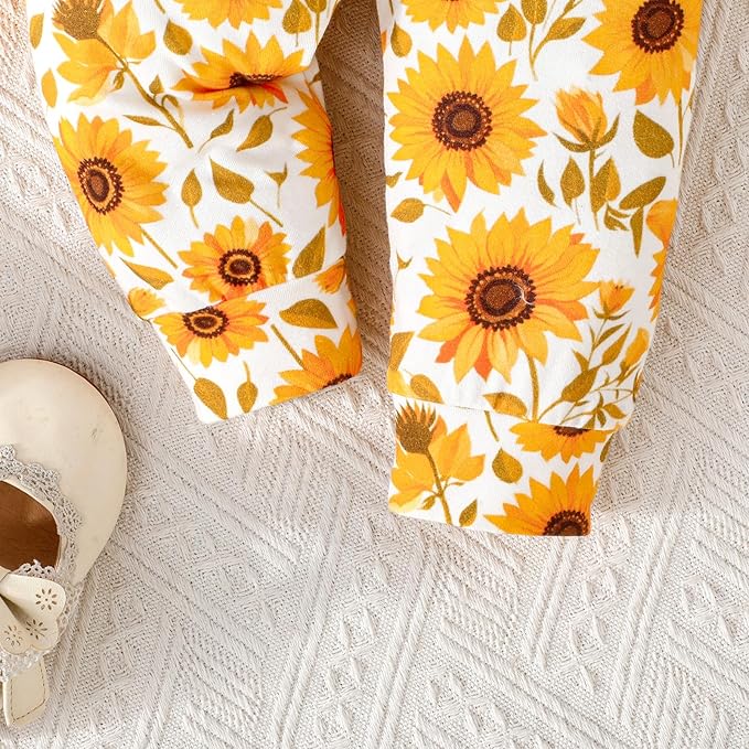 GDTOGRT Newborn Baby Girl Clothes Outfit Set Sweet Ruffle Romper, Pants and Headband 0 3 6 9 12 18 Months Infant Clothing