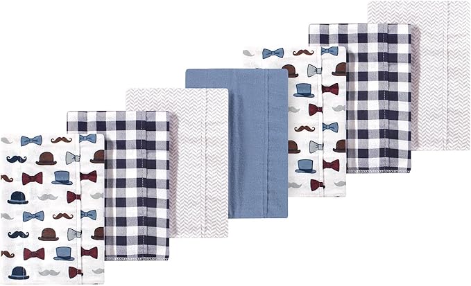 Luvable Friends Little Treasure Flannel Burp Cloths 7pk, Playful Handsome Pups