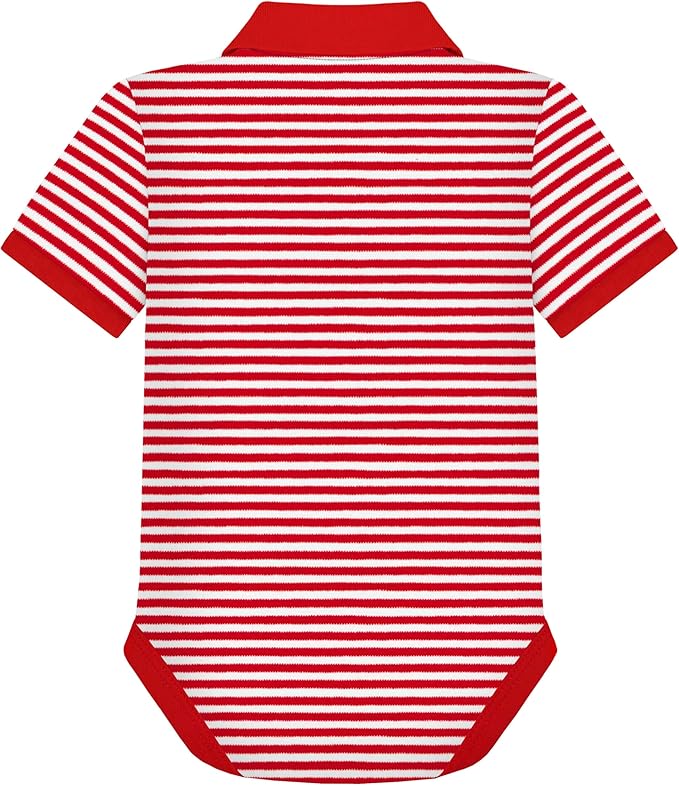 Creative Knitwear College Baby Striped Polo Bodysuit - Team Logo, Multiple Colors, for Boys & Girls (0-12 Months)