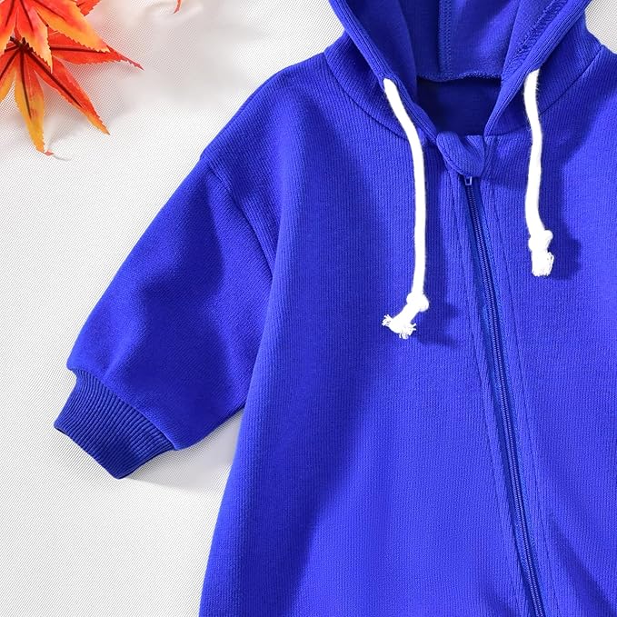 Unutiylo Unisex Baby Boys Girls Long Sleeve Infant Baby Zipper Hooded Jumpsuits Romper Loose Outfit Clothes