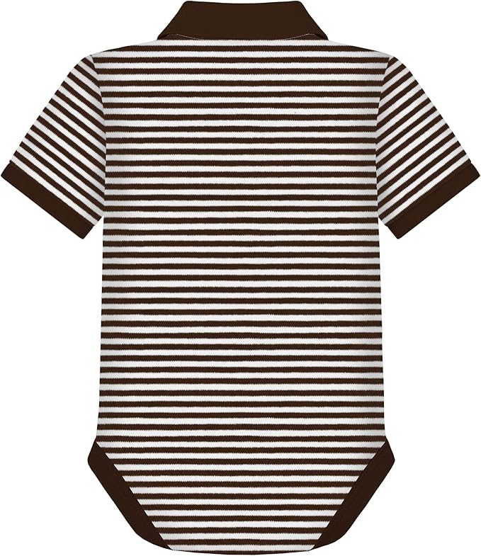 Creative Knitwear College Baby Striped Polo Bodysuit - Team Logo, Multiple Colors, for Boys & Girls (0-12 Months)