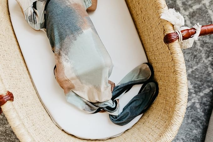 Copper Pearl Baby Gown - Knotted Newborn Sleepers for Baby Boy and Girl, Soft Stretchy Long Sleeve Infant Gowns with Bottom Tie and Hand Mittens, Perfect Hospital Coming Home Outfit (Picasso)