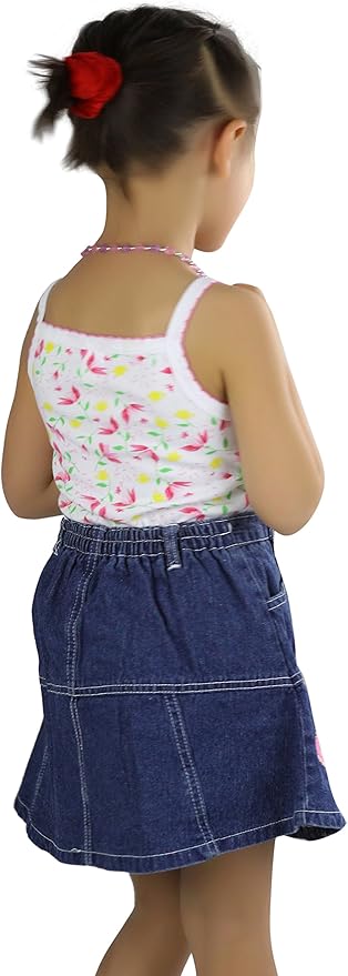 ToBeInStyle Girl's 4 Pack Ruffle Hem Spaghetti Strap Tank Tops