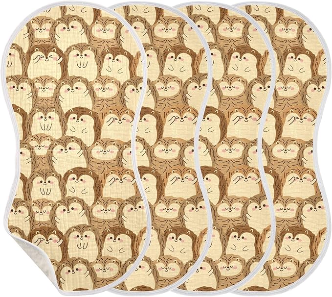 vvfelixl Cute Hedgehog Burp Cloths for Baby Boy Girls Baby Washcloths Burp Rags 1 Pack
