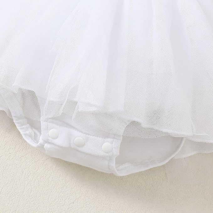Magic Park 0-18M Infant Bodysuit Tutu Dress Baby Girl Romper Dress Toddler Solid Color Tulle Skirt Baptism Holidays Outfits