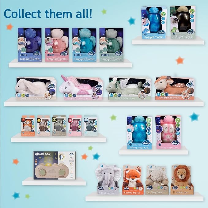 Cloud b Twilight Buddies Dragon Plush Night Light | Star and Constellation Projector in 3 Colours | Auto Shut-Off | from Birth