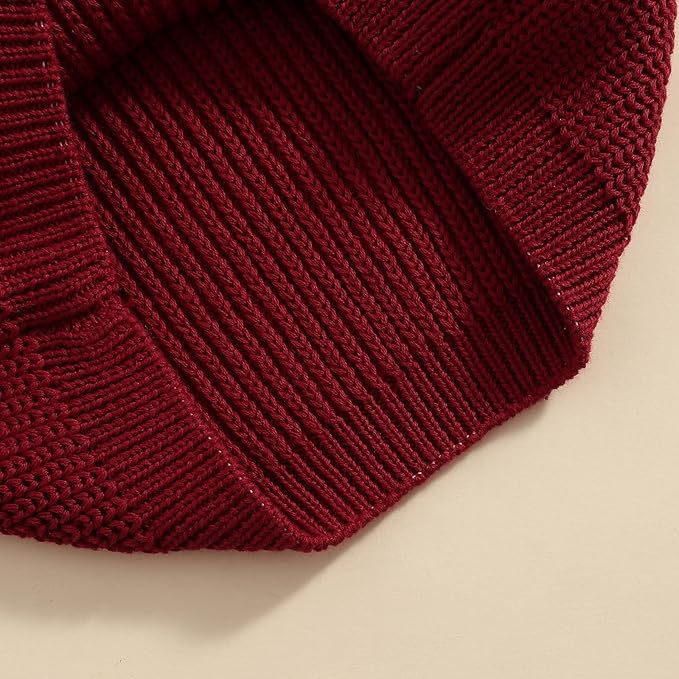 Newborn Baby Boy Girl Knit Sweater Long Sleeve Solid Winter Warm Sweatshirt Top Outfit Infant Toddler Fall Clothes