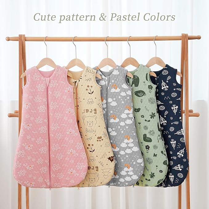 Looxii Baby Sleep Sack 6-12 Months 2.5 TOG Baby Wearable Blanket, Cotton Quilted Infant Toddler Sleeping Bag 2-Way Zipper Warm Toddler Sleep Sack for Winter