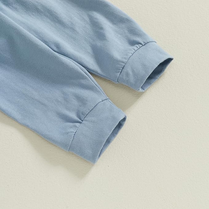 fhutpw Baby Boy Clothes 3 6 12 18 Months Ribbed Knitted Long Sleeve Romper and Pants Sets Newborn Fall Splicing Color Outfits