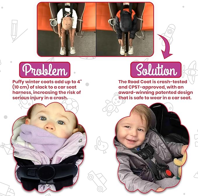 ONE KID The Road Coat Premium Snow Suit | Car Seat Safe Winter Jacket for Infants & Toddlers | Crash Tested, Easy In & Out