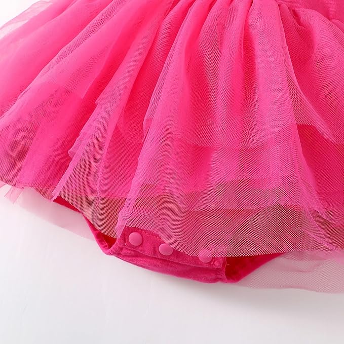 Magic Park 0-18M Infant Bodysuit Tutu Dress Baby Girl Romper Dress Toddler Solid Color Tulle Skirt Baptism Holidays Outfits