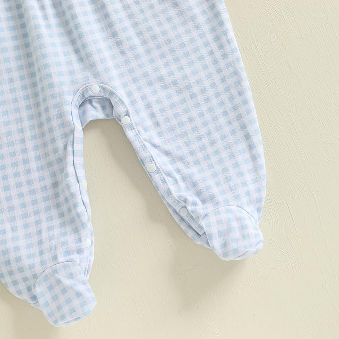 Gaono Newborn Baby Girl Romper Waffle Knit Striped Long Sleeve Doll Collar Heart Bow Jumpsuit Bodysuit Fall Winter Clothes