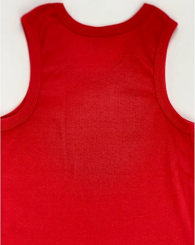 ToBeInStyle Girl's 4 Pack Ruffle Hem Cotton Tank Tops